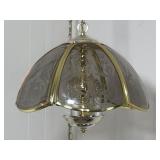 Brass/Glass Hanging Chandelier w/ 4 Lights