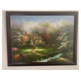 Country Cottage Framed Canvas Artwork
