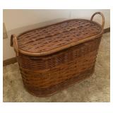 Large Woven Picnic Basket Lined