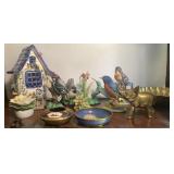 Fine Porcelain Birds, Brass Elephant, and ETC.