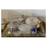 Perfume Tray, Vintage Celebrity Dusting Powder