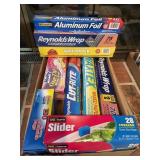 Ziploc Bags, Aluminum Foil, Wax Paper ETC.