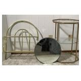 Metal End Table & Metal Glass Shelf