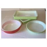 Vintage Lime Green/ Flamingo Pink Pyrex