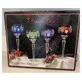 4 Crystal Wine Glasses