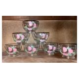 (6)-Vintage Glass Fruit Cup w/ Fruit Design