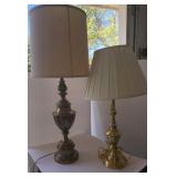 2 Standing Metal Lamps w/ Shades LG 35in. MD