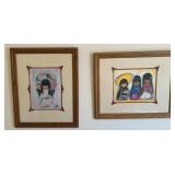 Custo-Matted Prints by DeGrazia W/ Frame & Cert
