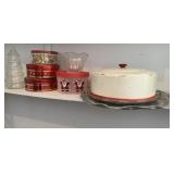 VTG Christmas Tins, Crystal, Plastic , & Metal