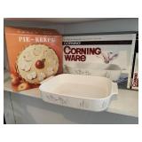 Ceramic Pie Keeps &  Corning Ware Open Roaster