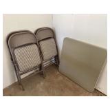 Cosco Folding Table w/4 Samsonite Padded Chairs
