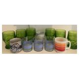 6 VTG Viking Georgian Green Tumblers & ETC.
