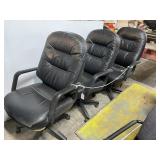 Set of 3 Black HON Office Chairs