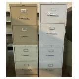 4 HON & Anderson Hickey two drawer file cabinets
