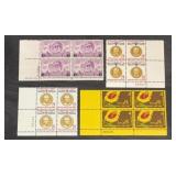 4 - Numbered US Plate Blocks, Mint