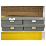 Organized Stamp Collection in Metal Boxes