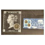 175th Anniversary Penny Black Stamps & Comm. Coin