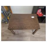Vintage Wood Side Table with Turned Legs