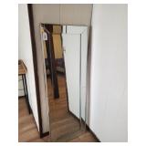 Modern Silver Beveled Rectangular Mirror