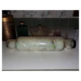 Glass Rolling Pin, assorted vintage glass