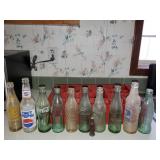 Assorted Cola bottles & Crate