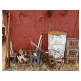 Galvanized Bucket, Wheel, Atwood Cart