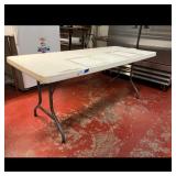 Folding Table Plastic Top Metal Legs