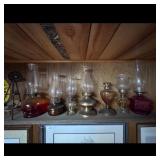 Collection of 7 Vintage Oil Lamps