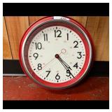 Red Metal Wall Clock