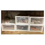 Plastic Drawer Lot with Art Supplies