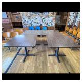Lot of 4 Wood Grain Laminate Square Dining Tables
