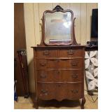 Antique Chest of Drawers & Mirror