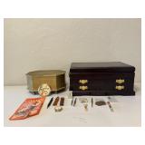 Jewelry Boxes, Tools & Vintage Compact Mirror