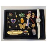 Pins, Brooches & Watch