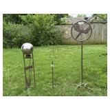 Gazing Ball, Dragonfly & Butterfly Yard Decor