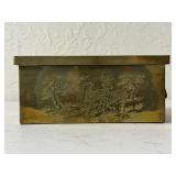 Brass Planter with Engraved Deer & Cranes