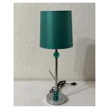 Metal Table Lamp with Teal Shade
