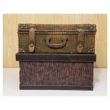 Mock Croc Decorative Box & Suitcase