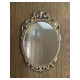 Gold Ornate Oval Mirror