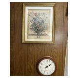 Framed February Print & Wall Clock