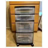 Rolling Storage Cart with Contents