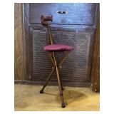 Folding Cane Seat Stool