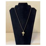 14 KT Gold Chain with Cross Pendant