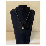 14 KT Gold Chain with Pear Gemstone Pendant