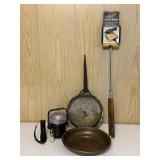 Cast Iron Camp Cooker, Copper Colander & Lantern