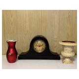 Antique Sessions Mantle Clock & Vases
