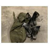 Leather Boots & Canvas Duffel Bag