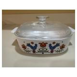 Corning Ware Blue Bird Floral Casserole Dish