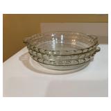 3 Glass Pyrex Pie Plates