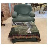 Green Armchair and Ottoman